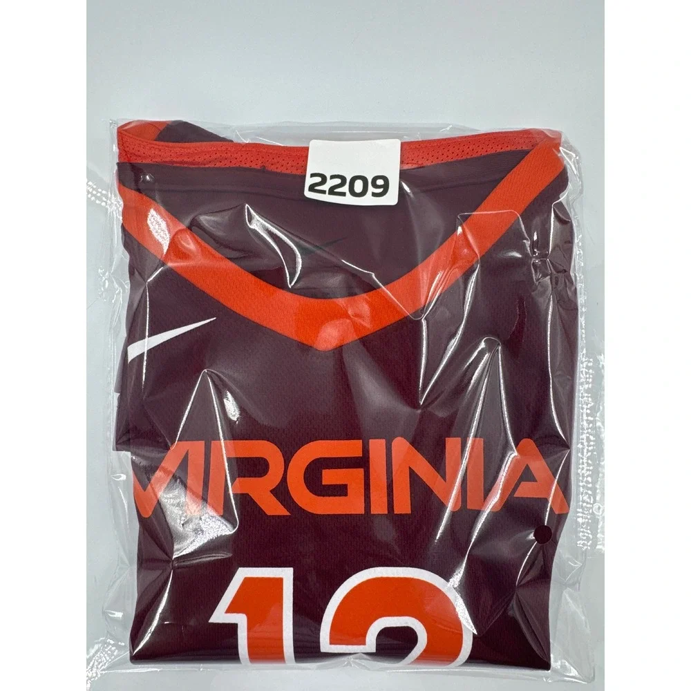 Nike Virginia Tech Hokies Basketball Jersey Youth Medium Maroon Orange 12